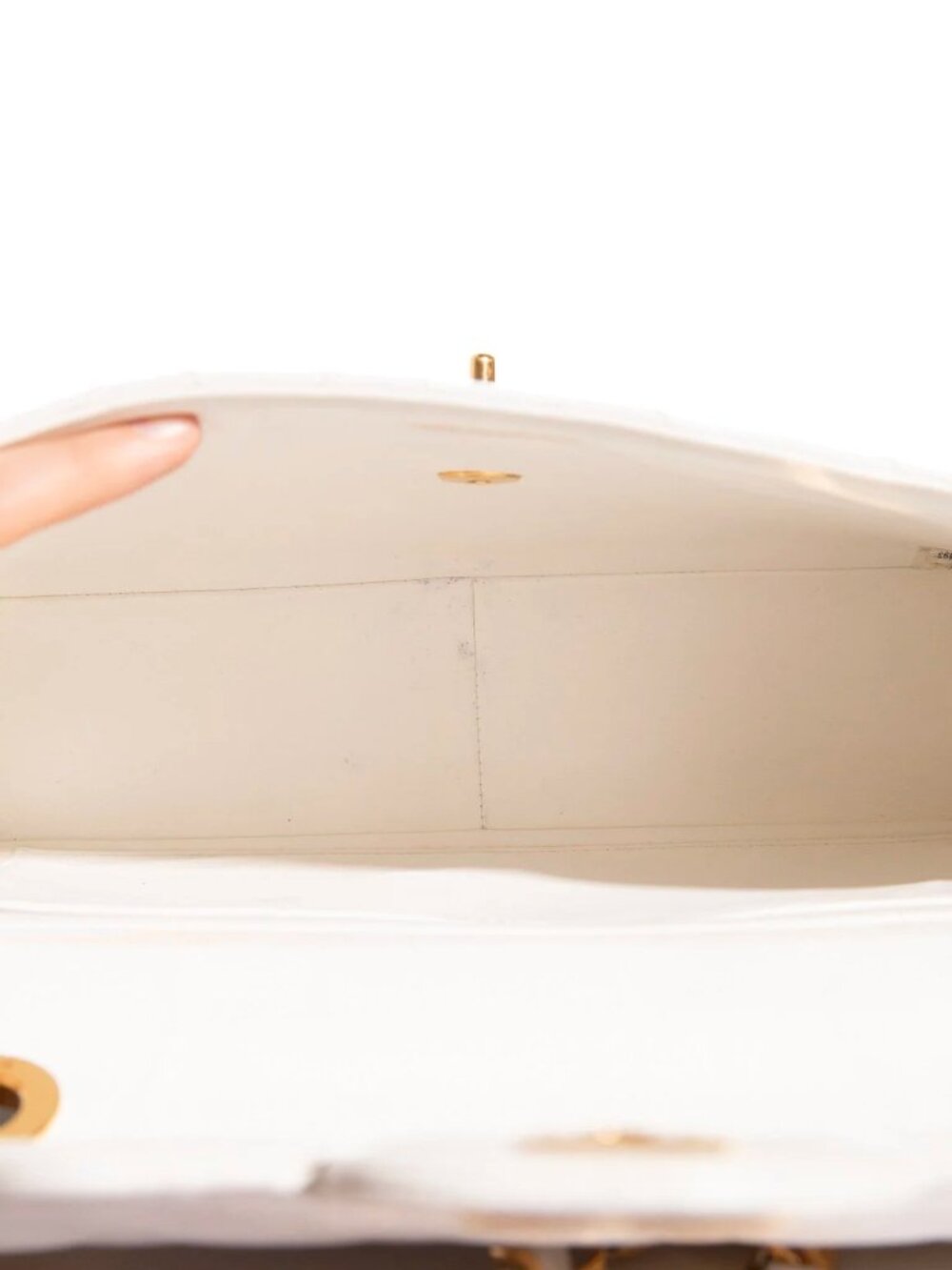 CHANEL Classic White Classic Flap Handbag, Caviar, 24k Hardware, 1997 era - Picture 9 of 17